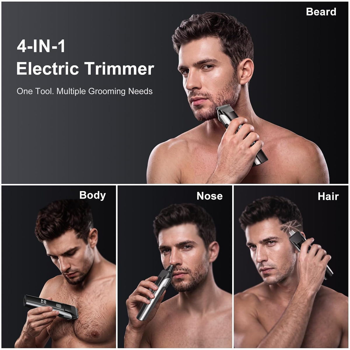 YGZ Cortadora de barba para hombres, maquinilla de afeitar eléctric...