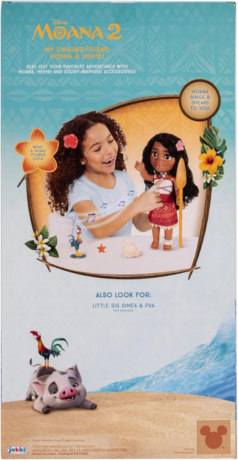 Disney Moana 2 My Singing Friend Moana Doll & Heihei Figure Pla...