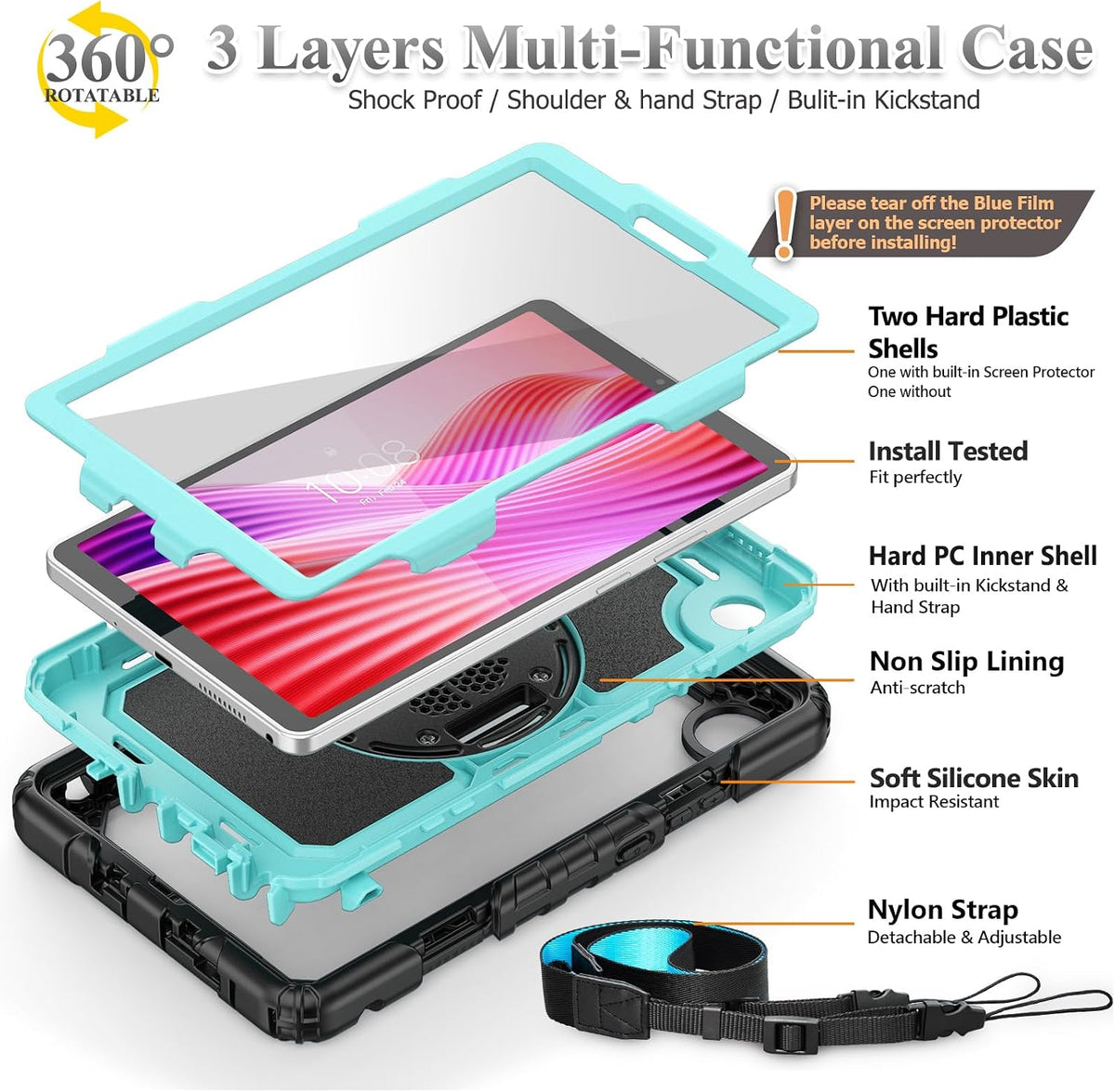 SEYMAC stock Funda para tablet Lenovo Tab One \/ K9 (TB305FU) 8.7 p...