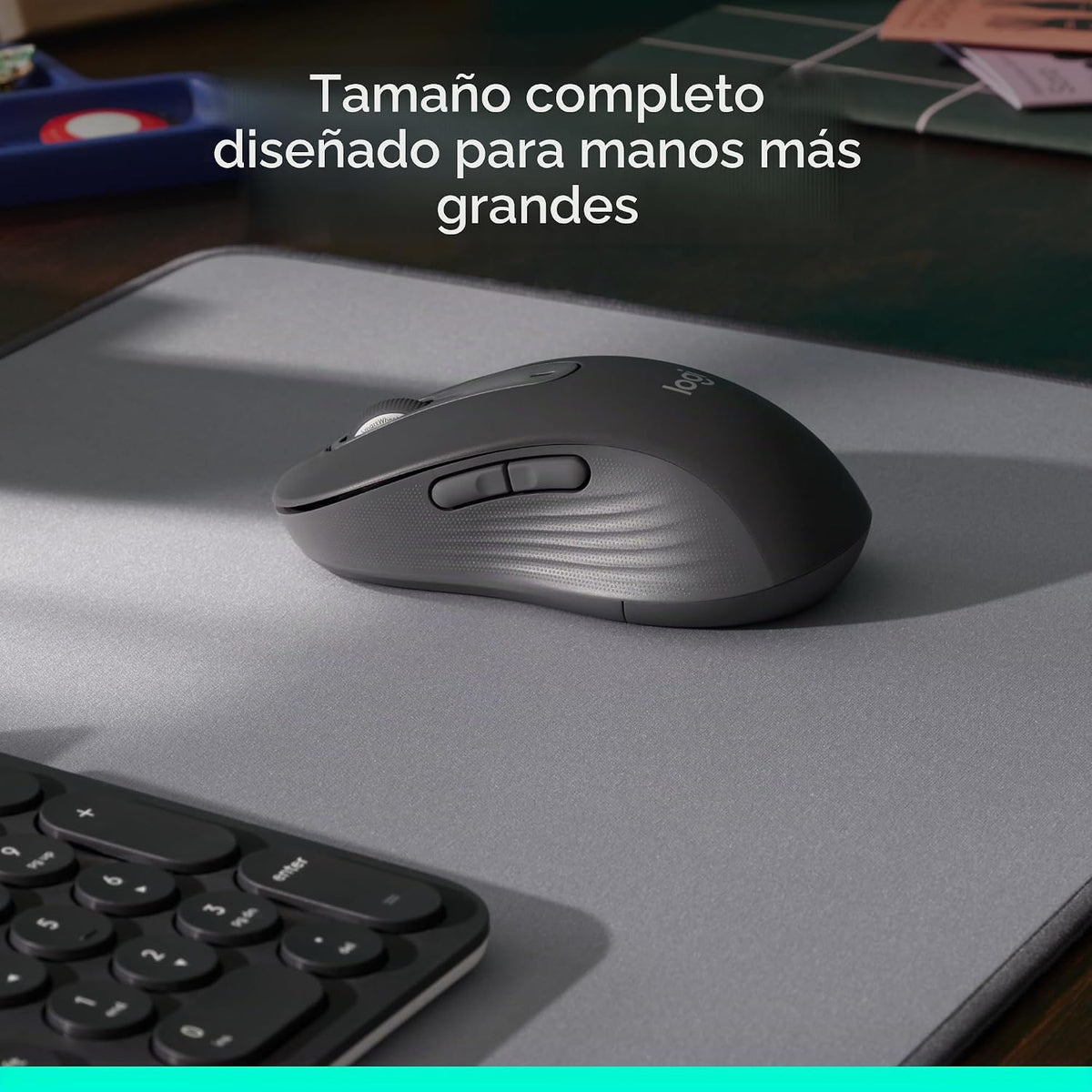 Ratón inalámbrico Logitech Signature M650 L de tamaño completo - Az...