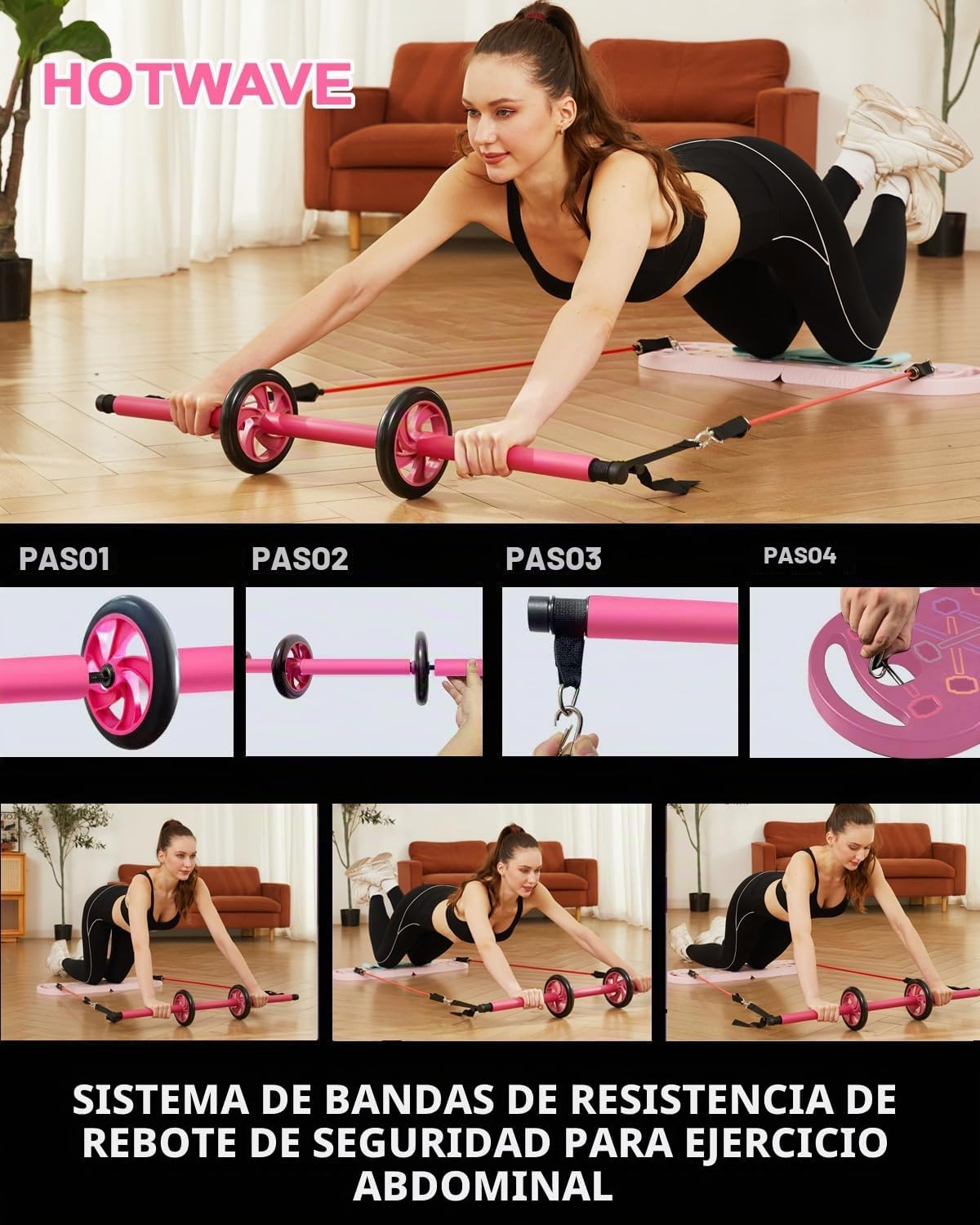 Tabla de flexiones HOTWAVE, tabla de flexiones portátil, barra de f...