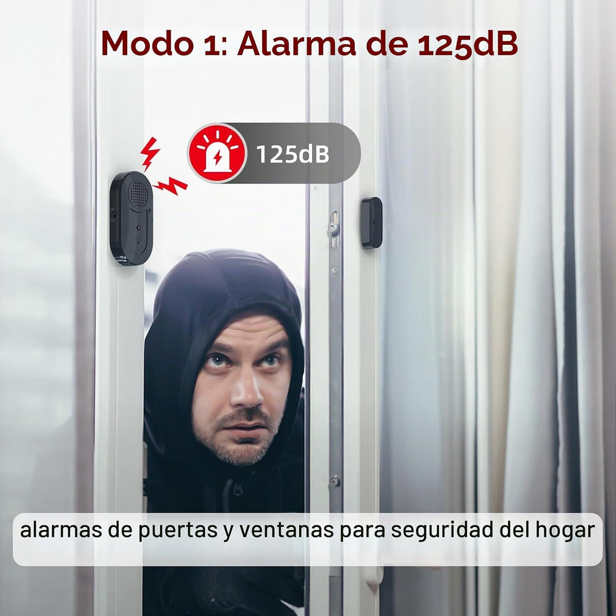 Sanjie Alarmas de puerta cuando se abre, sensores de alarma de vent...