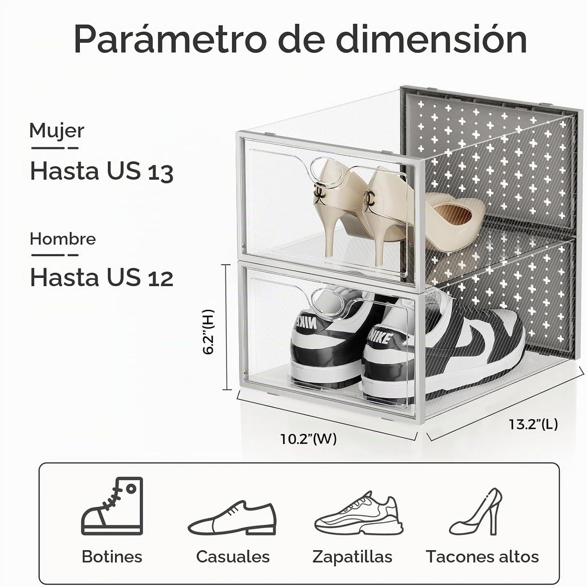 Pinkpum Paquete de 15 cajas de almacenamiento de zapatos grandes |...