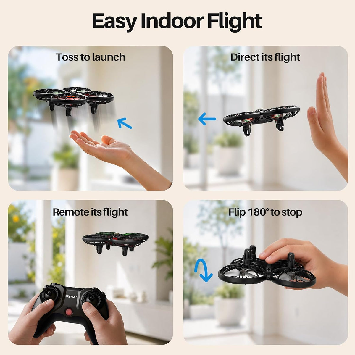 SYMA X100 - Dron de interior para niños de 8 a 12 años, evita obstá...
