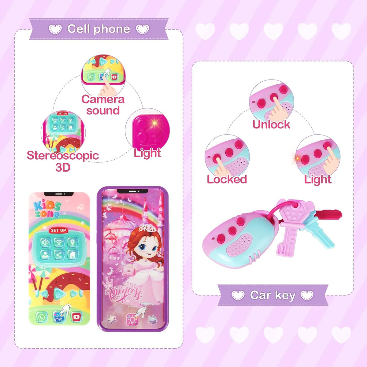 Shemira - Bolso de juego para niñas pequeñas, juguetes de princesa...