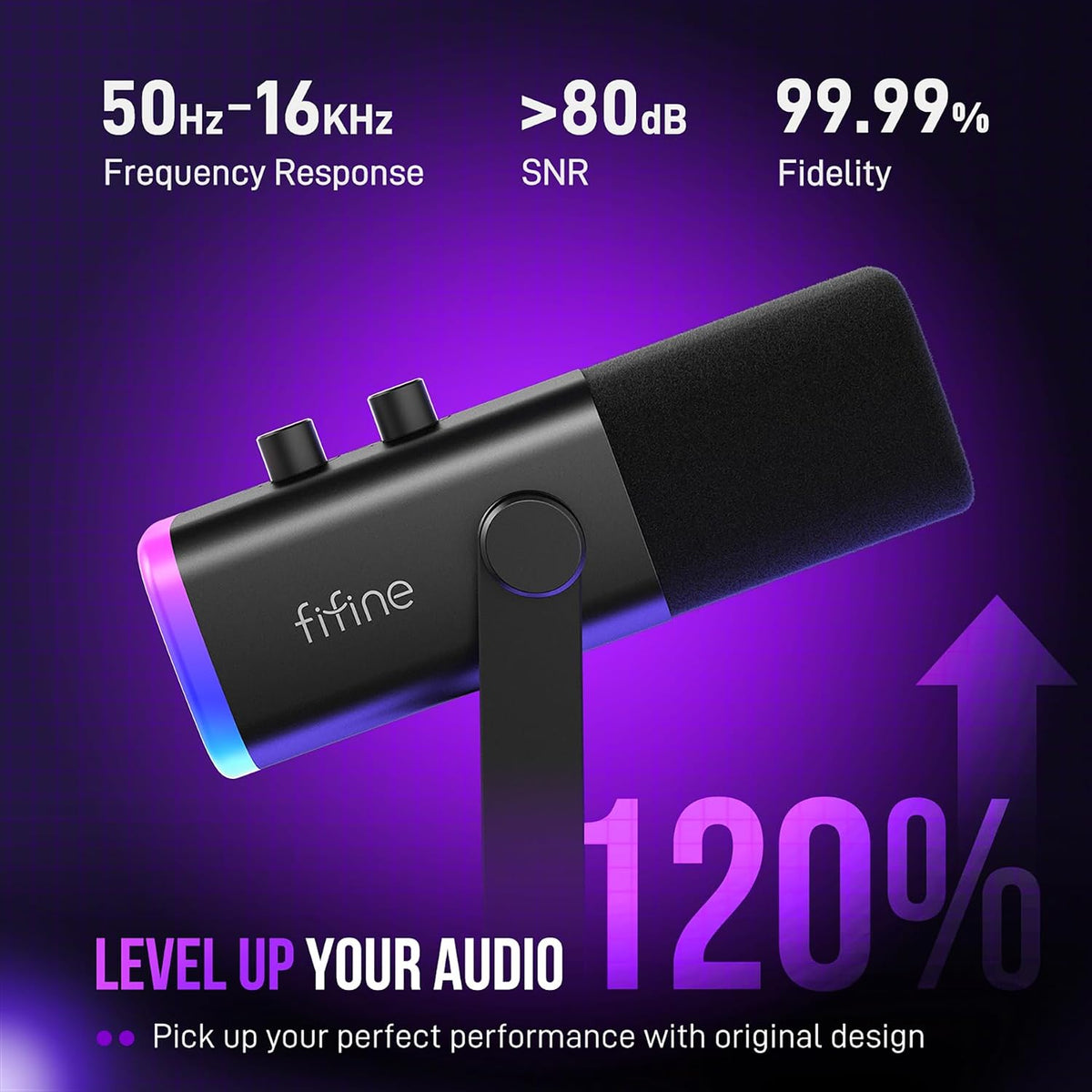 FIFINE AmpliGame AM8T - Juego de micrófonos para juegos XLR\/USB |...