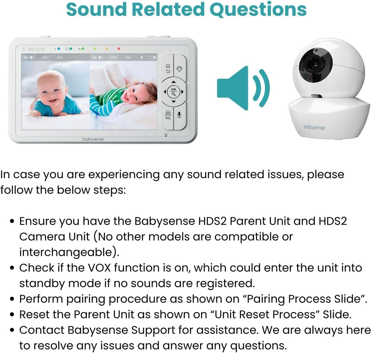 Babysense Unidad de padres para el monitor de vídeo HDS2, Unidad de...