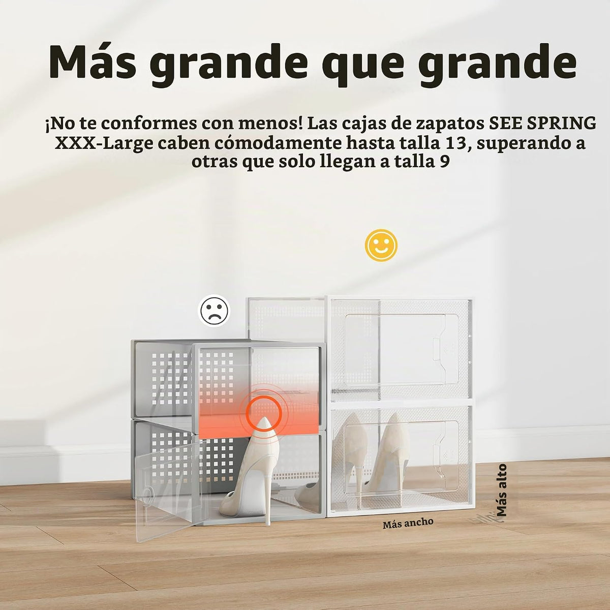 Cajas de almacenamiento de zapatos XXL, paquete de 12, organizador...