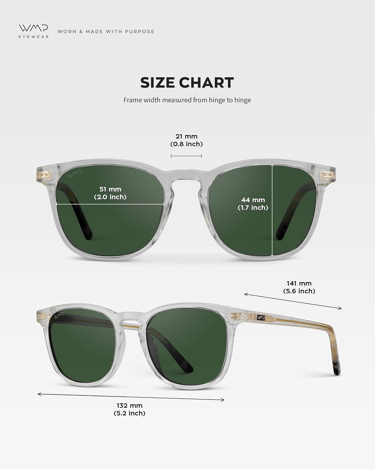 WMP Eyewear - Gafas de sol polarizadas modernas y redondas para hom...