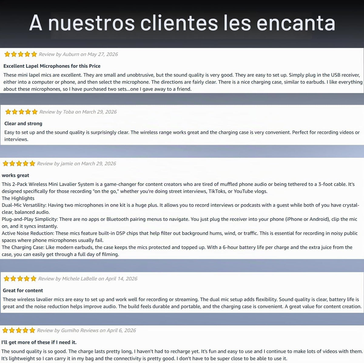 Mini micrófono inalámbrico Lavalier para iPhone, Android con estuch...