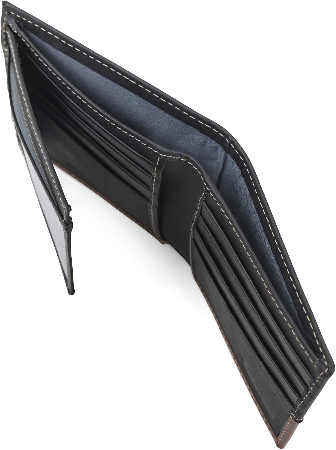 Timberland Billetera plegable de cuero para hombre, color negro\/co...