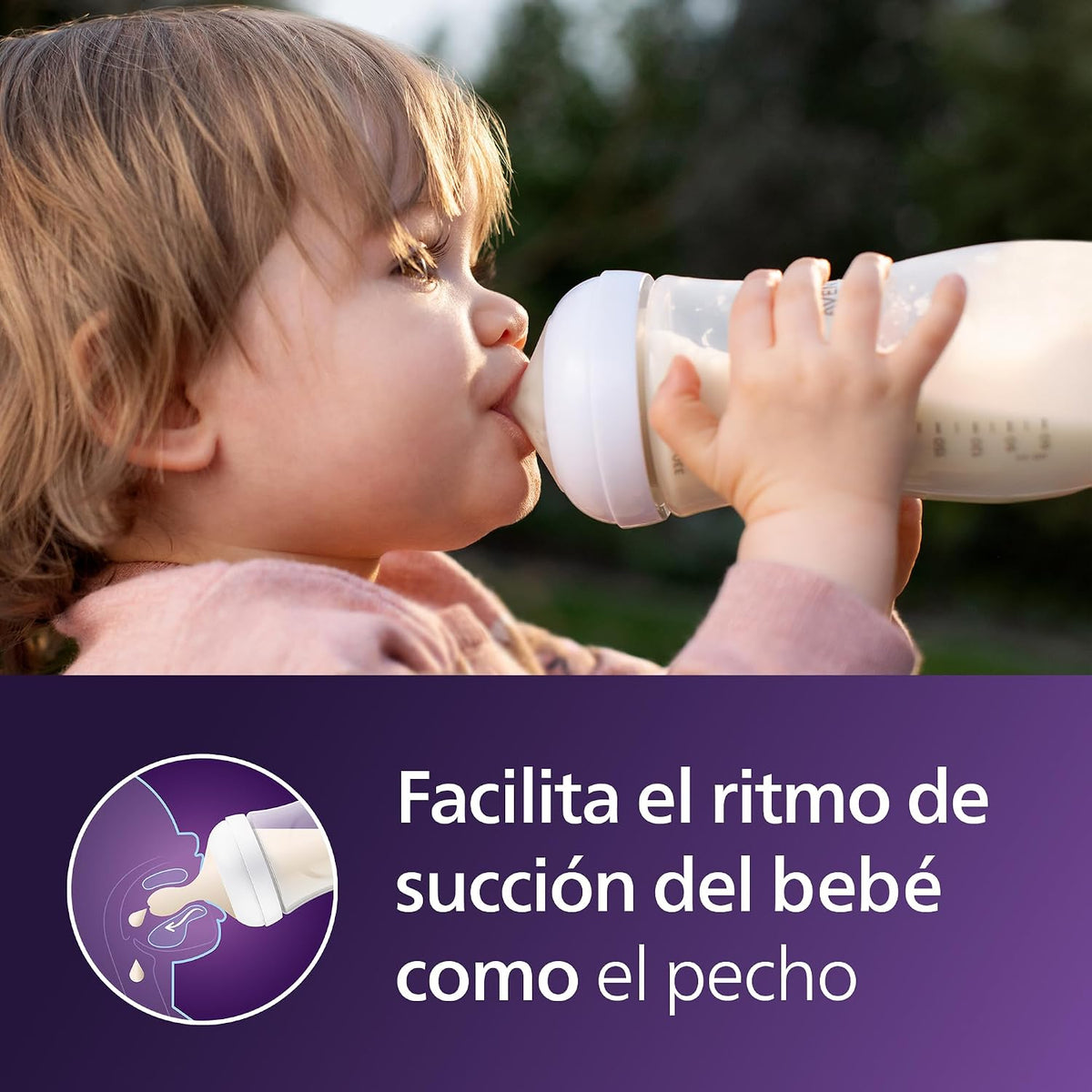 Philips Avent Biberones naturales, flujo medio, 9 onzas, sin BPA, p...