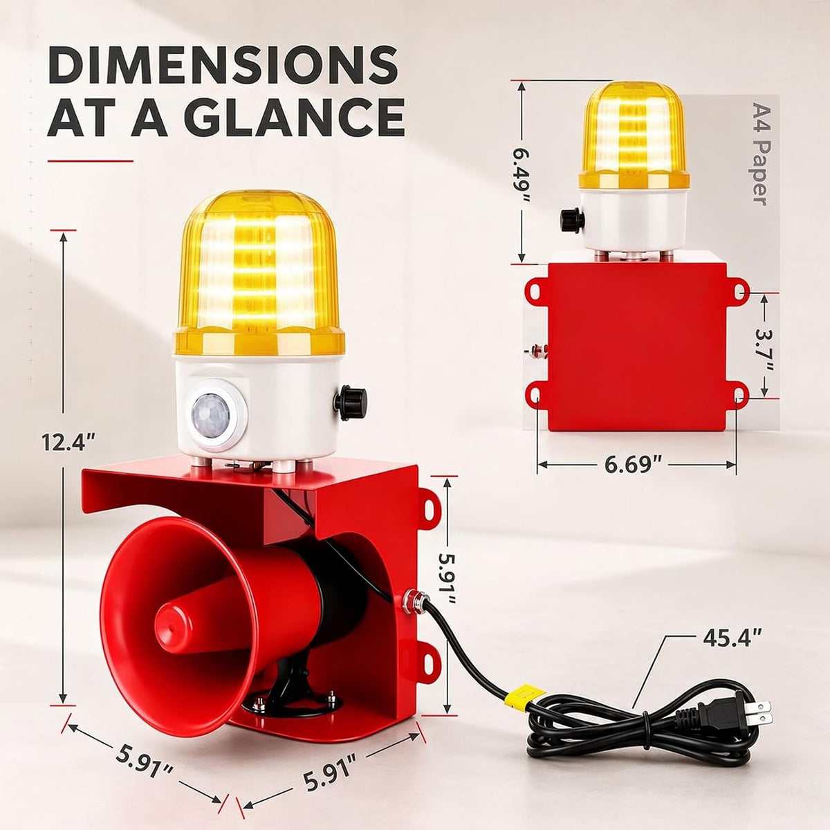 Alarma con sensor de movimiento AC110V con detección humana, sirena...