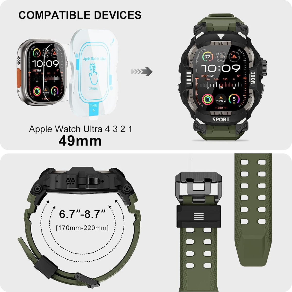 DABAOZA Funda resistente con correa táctica para hombre, compatible...