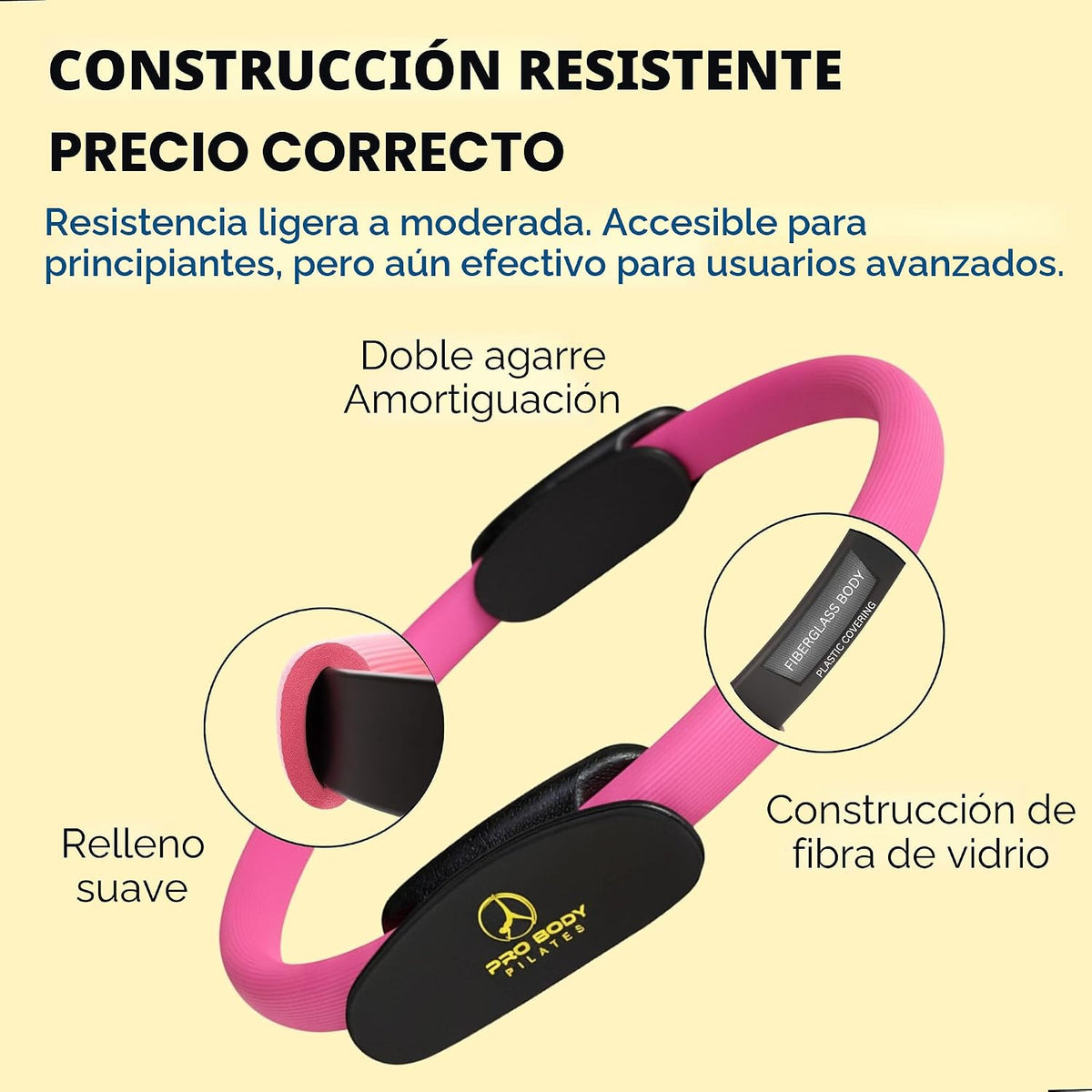 ProBody Pilates Círculo de Fitness \u2013 Anillo de Pilates de 14 P...