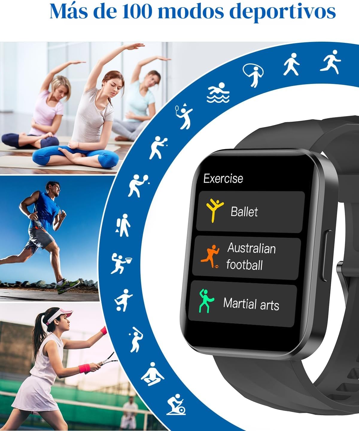 RUIMEN Relojes inteligentes para hombres y mujeres (Responder\/Real...