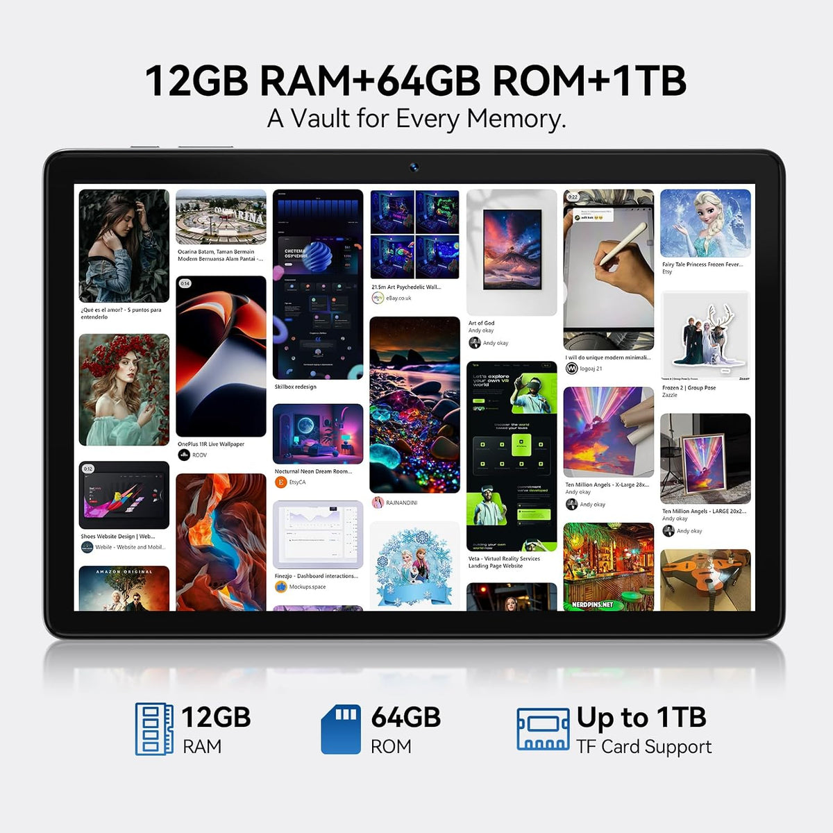 Tablet Android 16 de 10,1 pulgadas, 12 GB + 64 GB, Helio G80 para u...