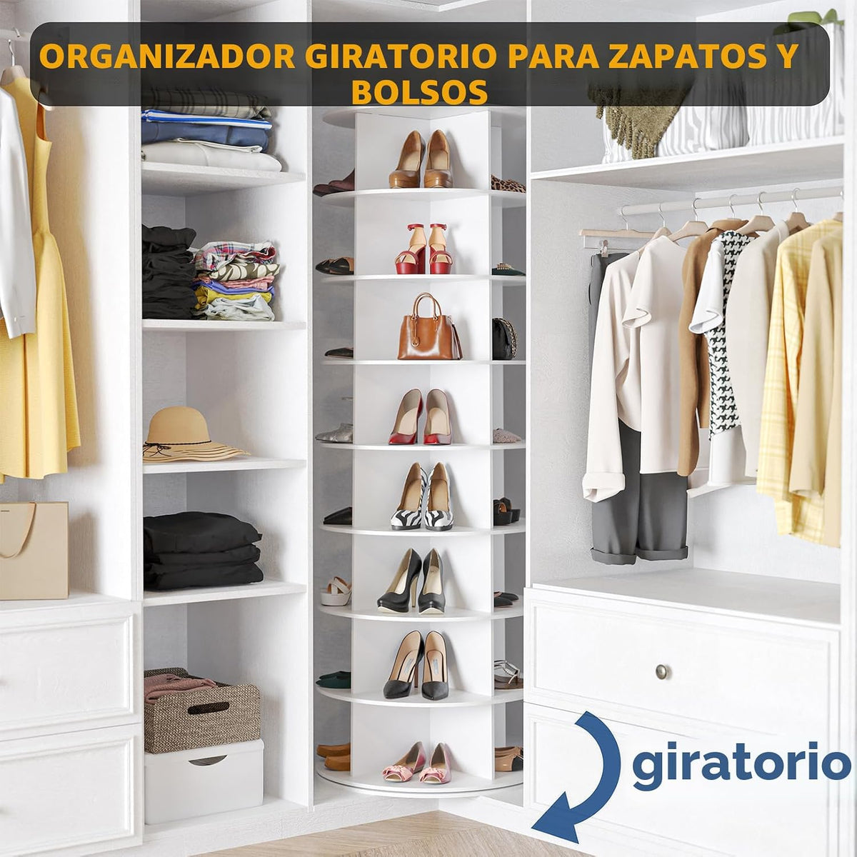 SpaceAid torre giratoria de estante para zapatos de 8 niveles, exhi...