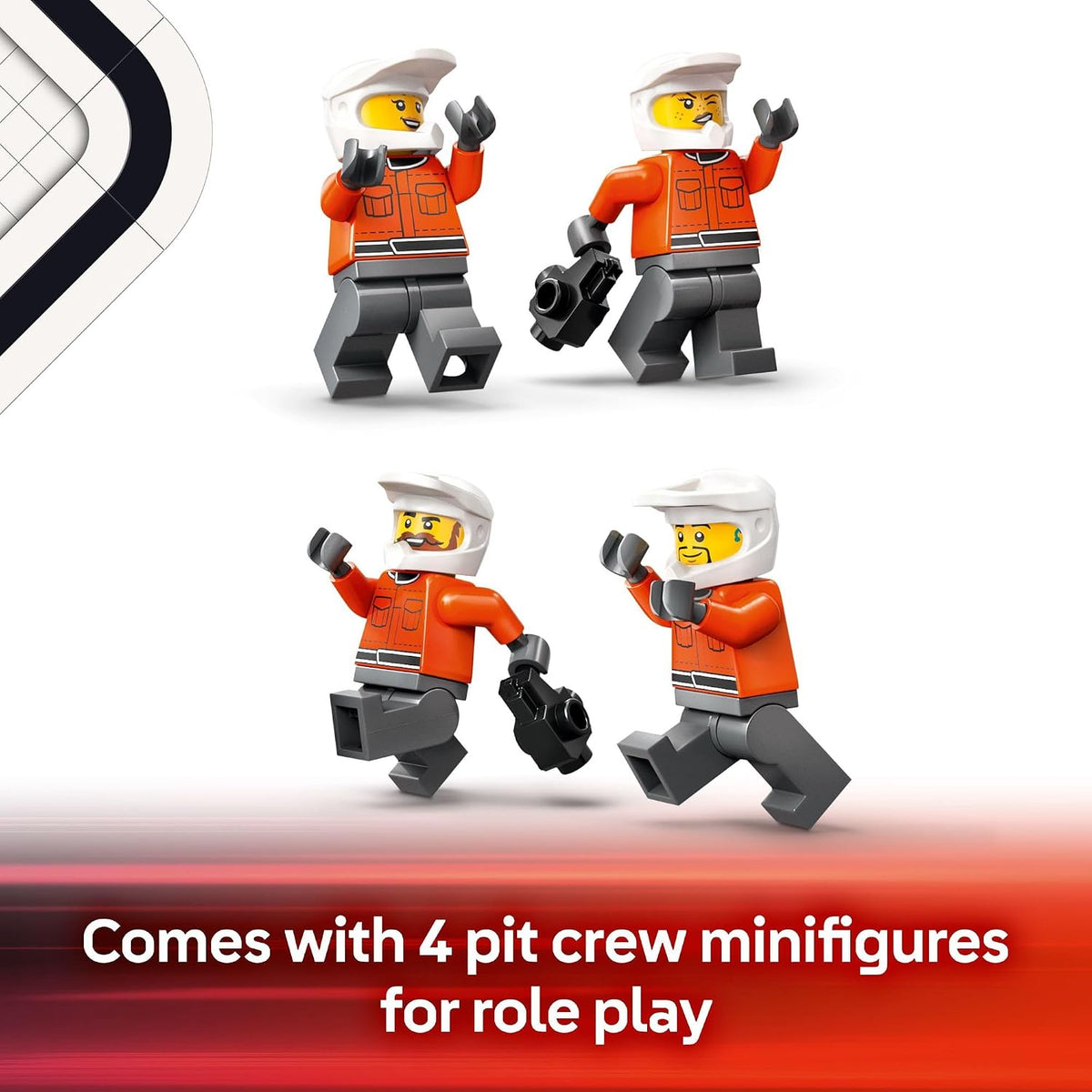 LEGO City F1 Pit Stop & Pit Crew con juguete de coche Ferrari \...