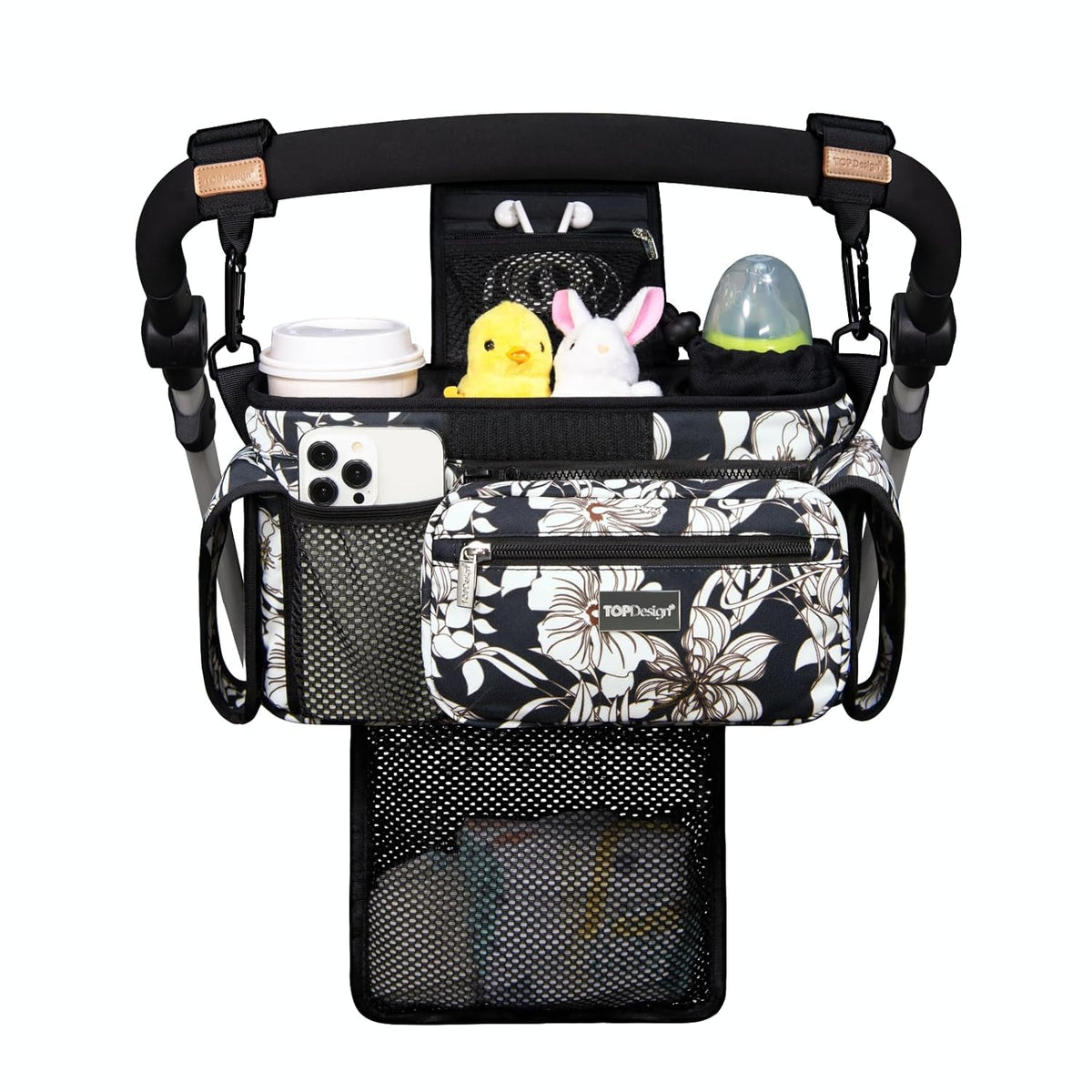 TOPDesign Organizador universal para cochecito de bebé, carrito con...