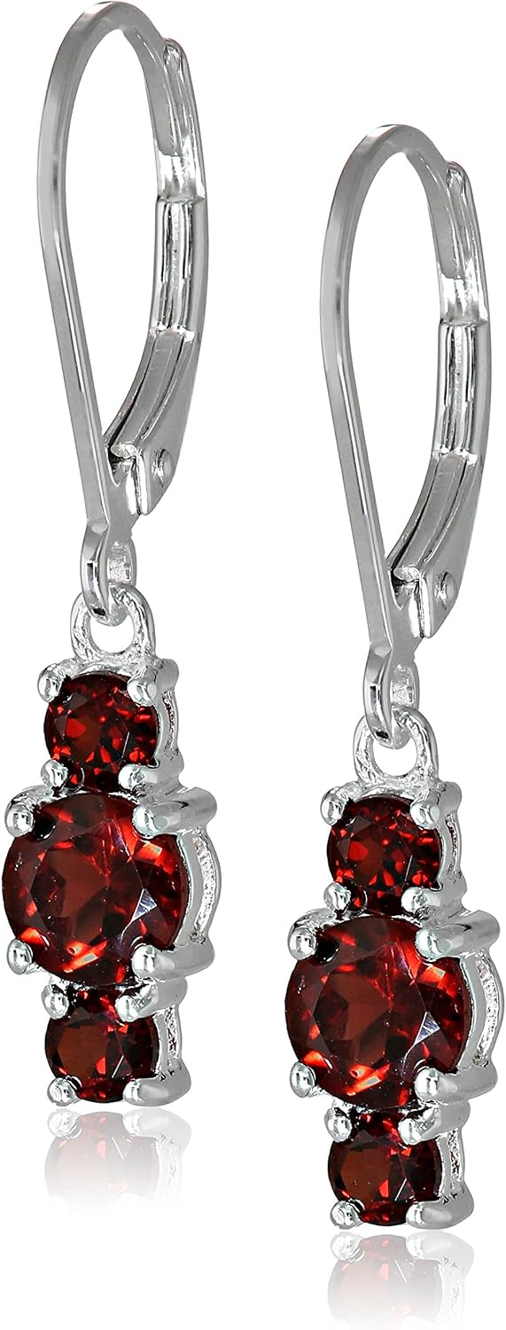 Amazon Essentials Aretes colgantes de plata esterlina con piedras p...