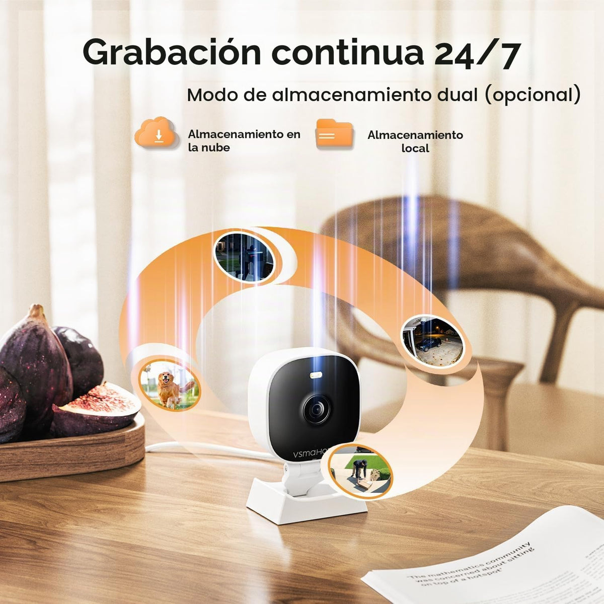 Cámaras 2K para seguridad del hogar, interior\/exterior para monito...