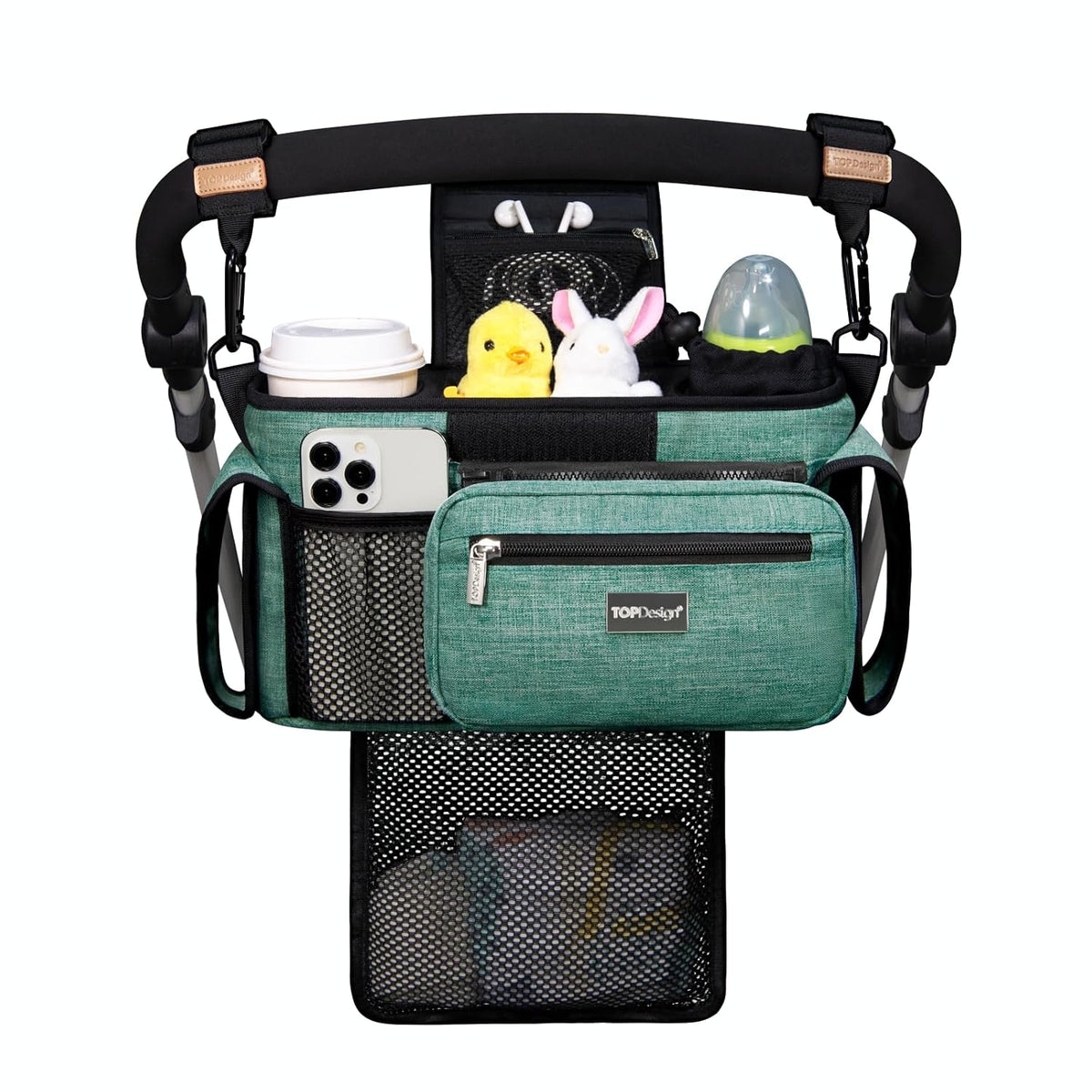 TOPDesign Organizador universal para cochecito de bebé, carrito de...