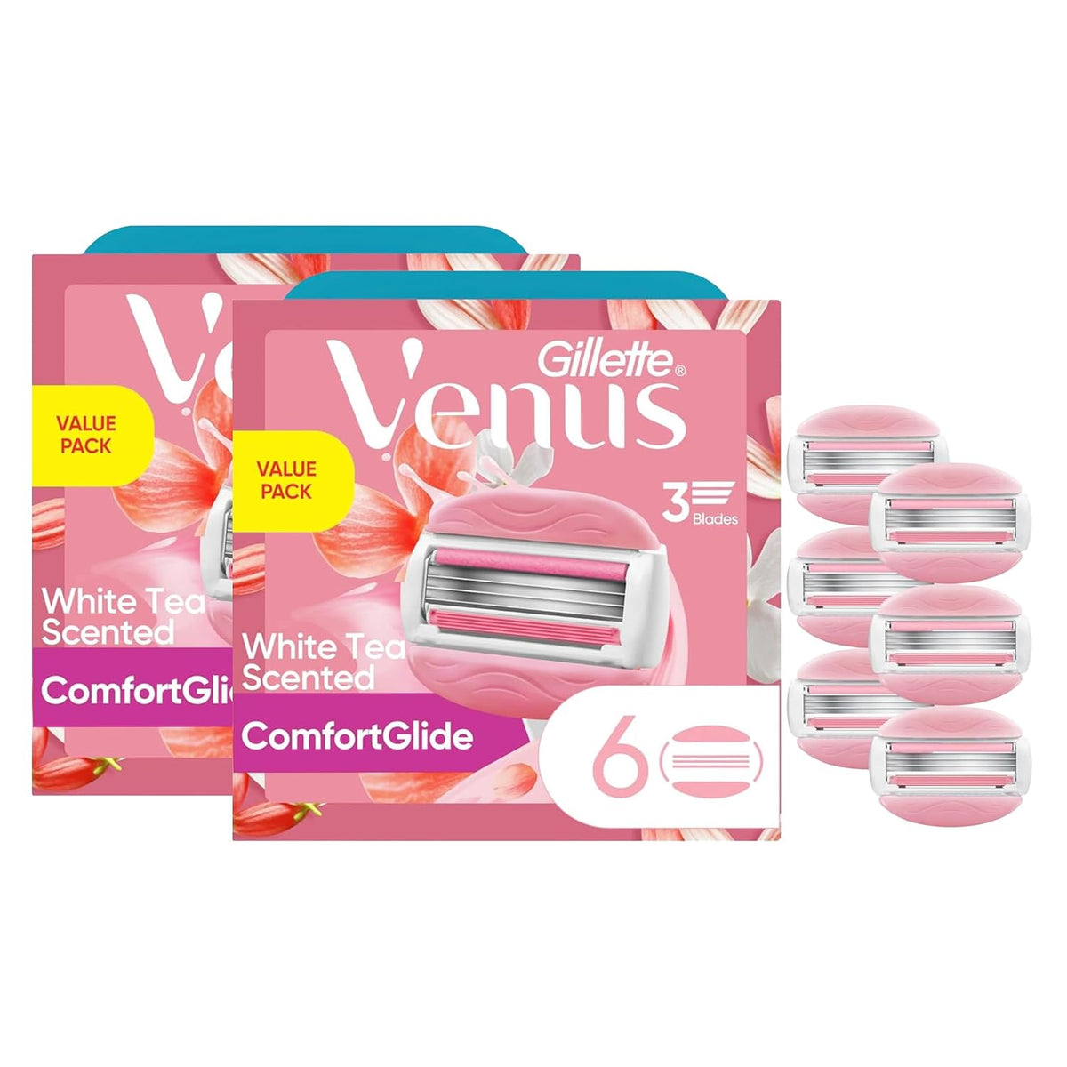 Gillette Venus ComfortGlide White Tea - Cuchillas de afeitar para m...