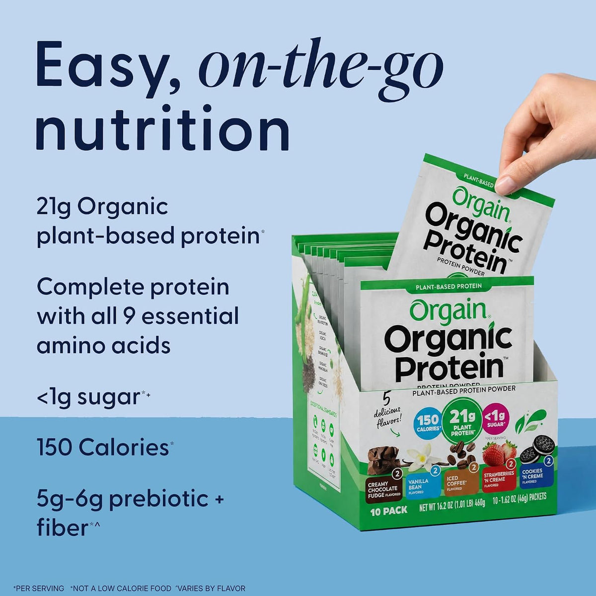 Paquete variado de proteína vegana orgánica en polvo, cinco sabores...