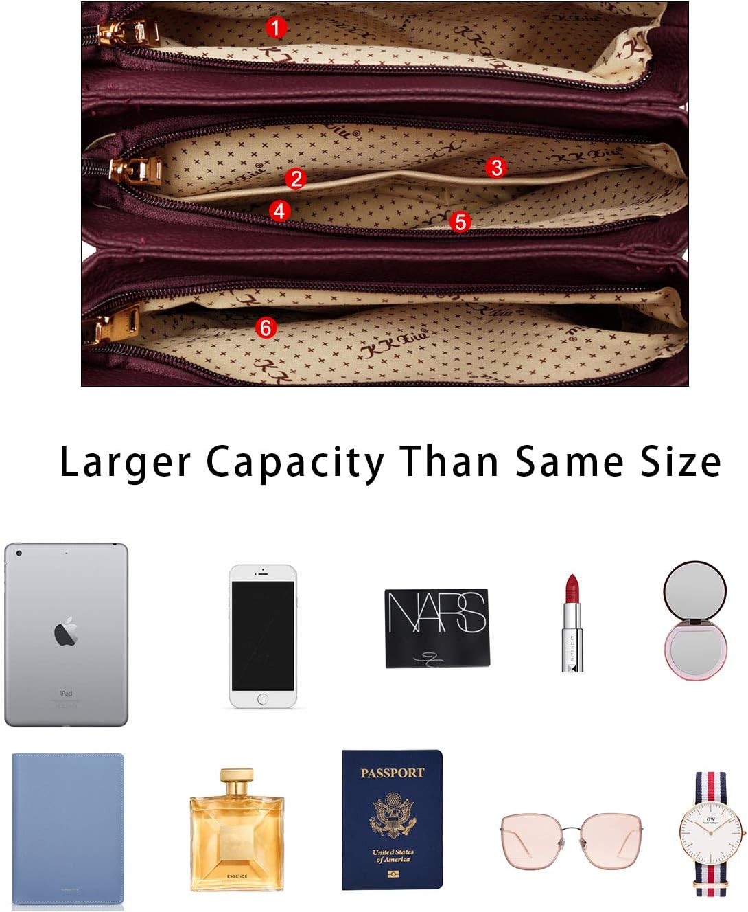 KKXIU Monederos y bolsos para mujer, Bolso tipo cartera con asa sup...