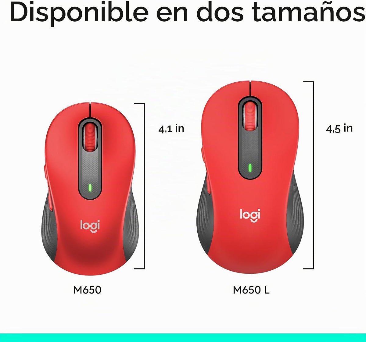 Logitech Signature M650 L Ratón inalámbrico de tamaño completo Mano...