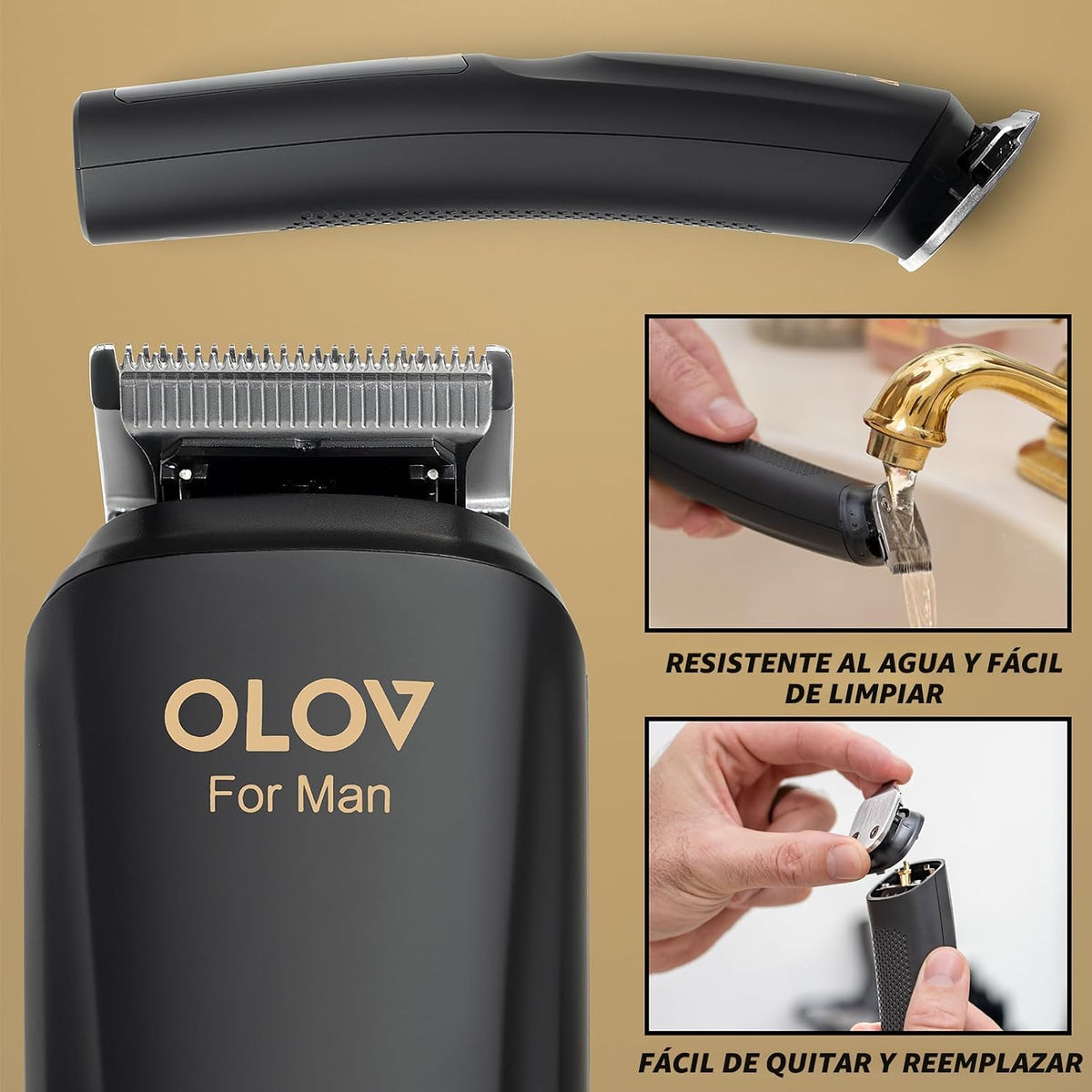 OLOV For Man Cortadora de barba, kit de aseo todo en uno para hombr...
