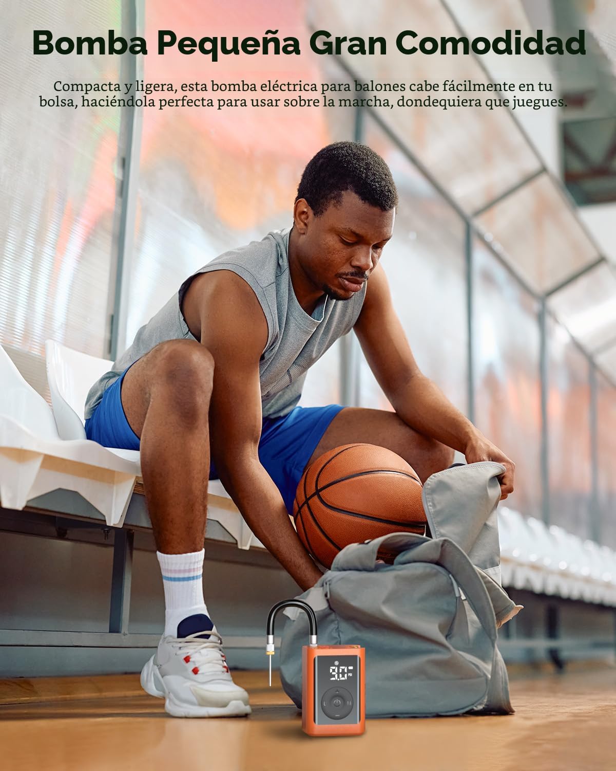 ETENWOLF Bomba de bola P300 Plus, bomba de baloncesto eléctrica par...