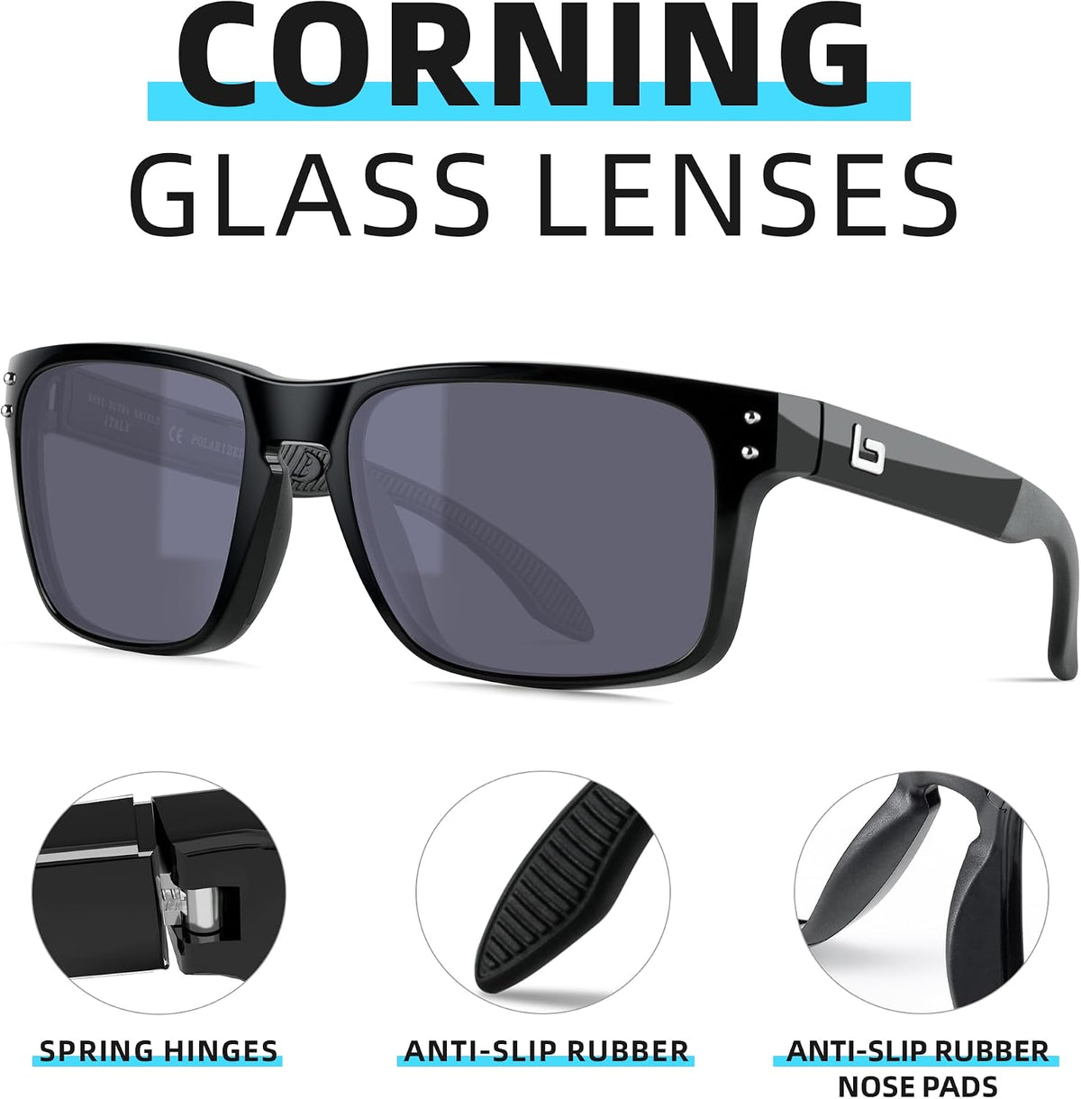 BNUS Corning Gafas de sol con lentes de vidrio para hombres y mujer...