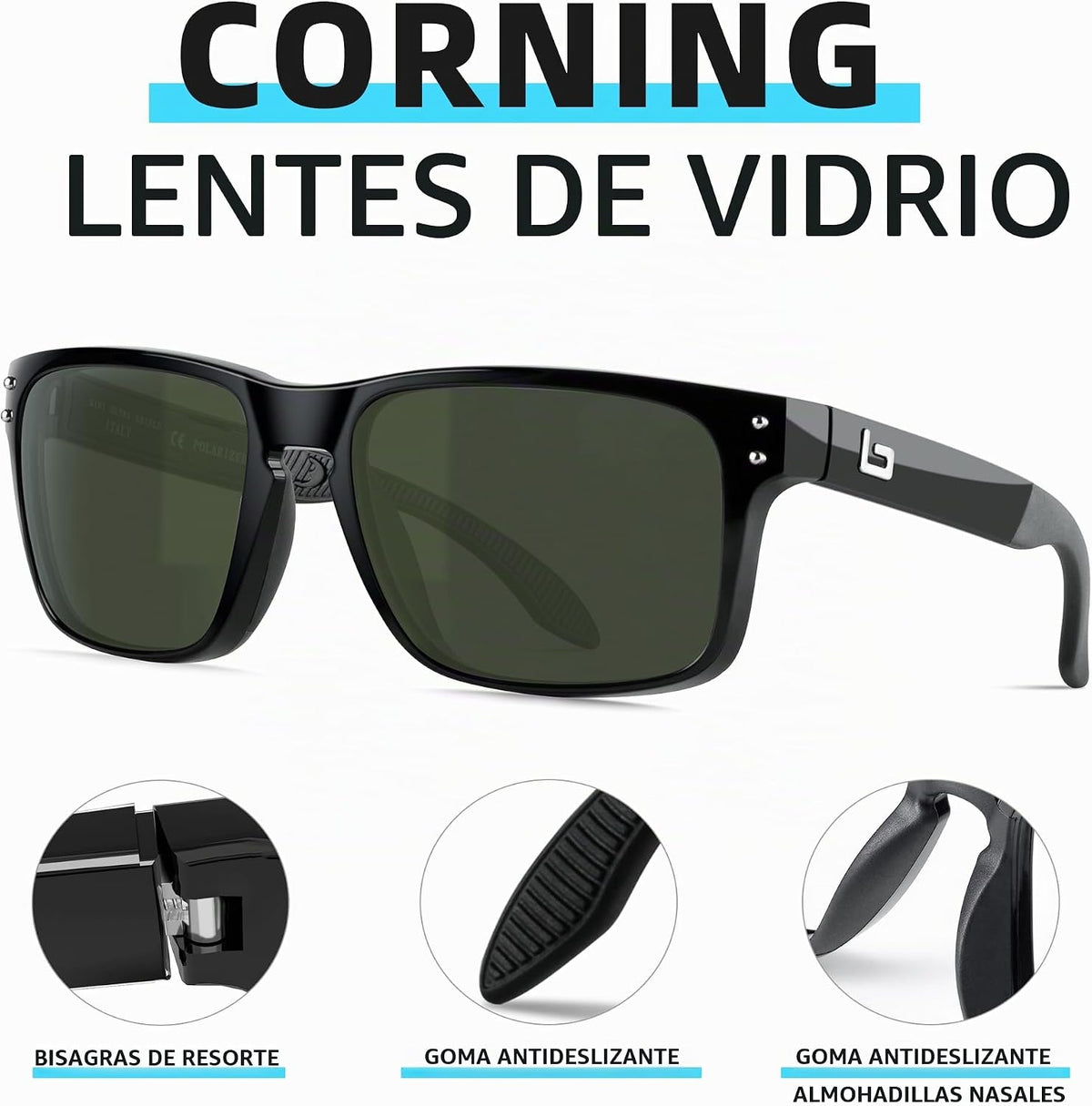 BNUS Corning Gafas de sol con lentes de vidrio para hombres y mujer...
