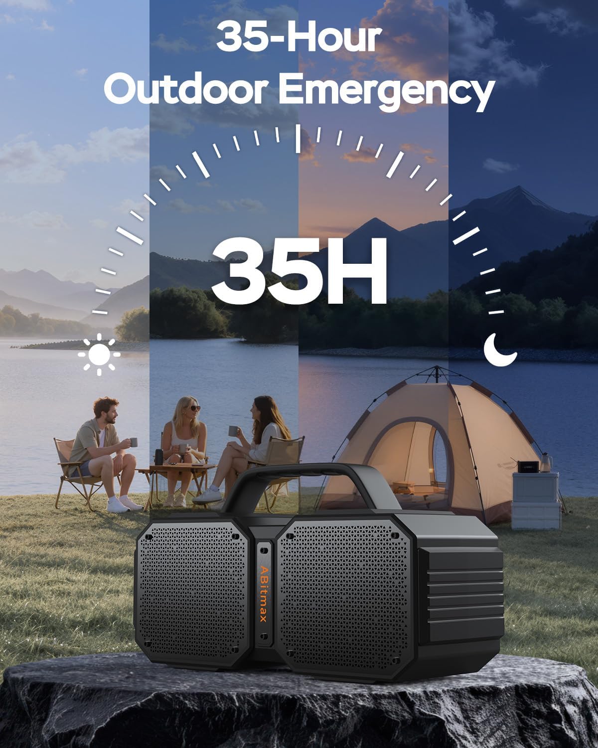 ABitmax Altavoz Bluetooth para exteriores, pico de 90 W, 35 H | Alt...