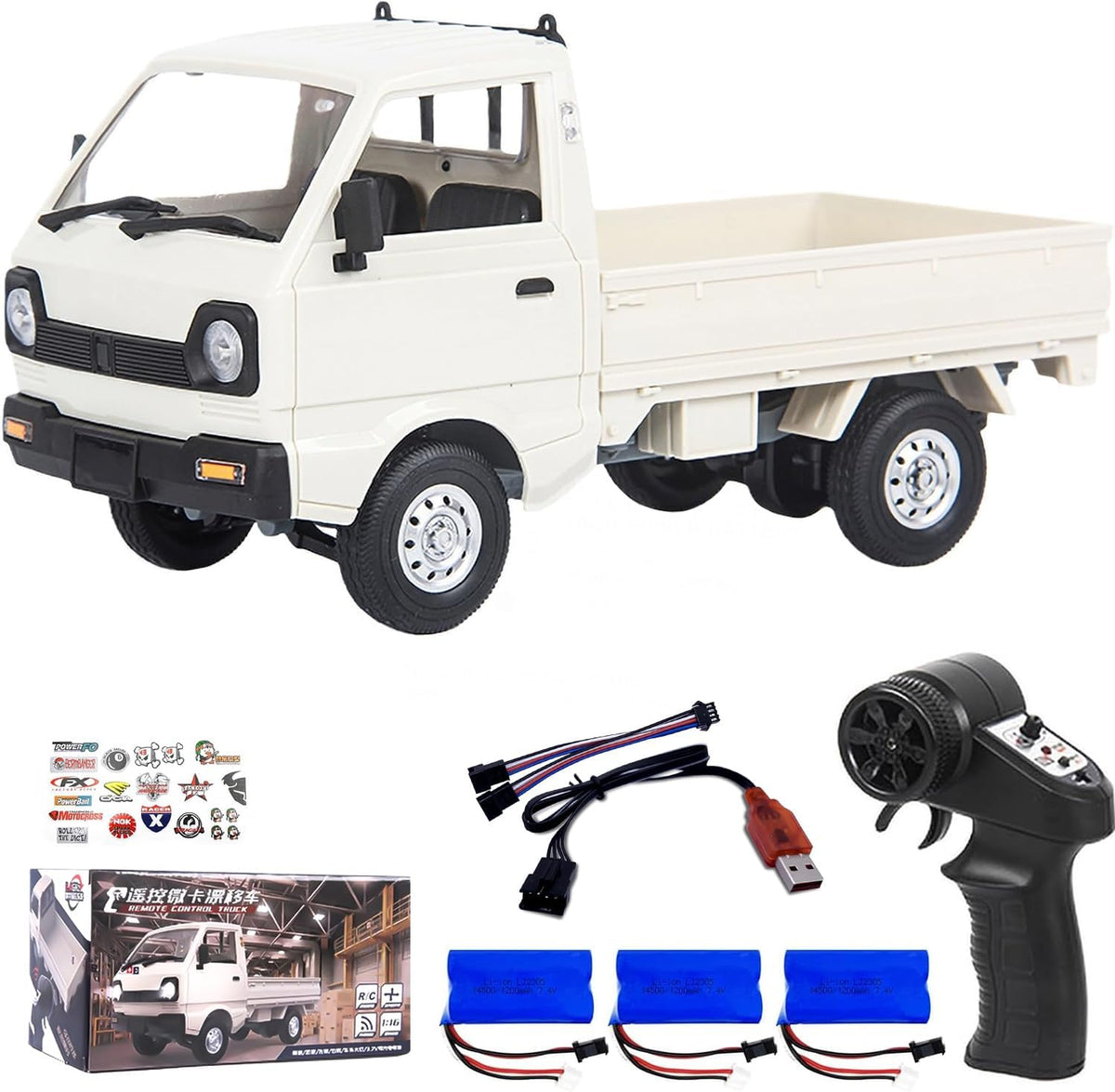 LEOSO WPL D12 RC Truck 1\/10 RC Drift Camioneta con 3 baterías | Ra...