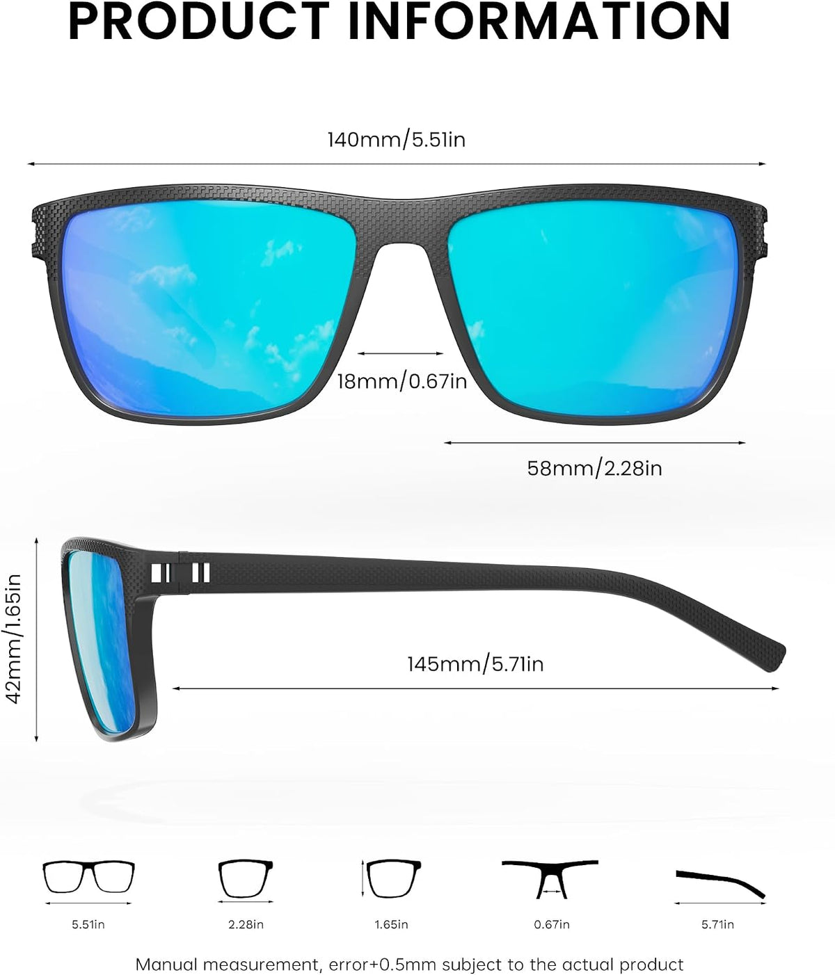 CIFOYA Gafas de sol polarizadas para hombre - Gafas de sol clásicas...