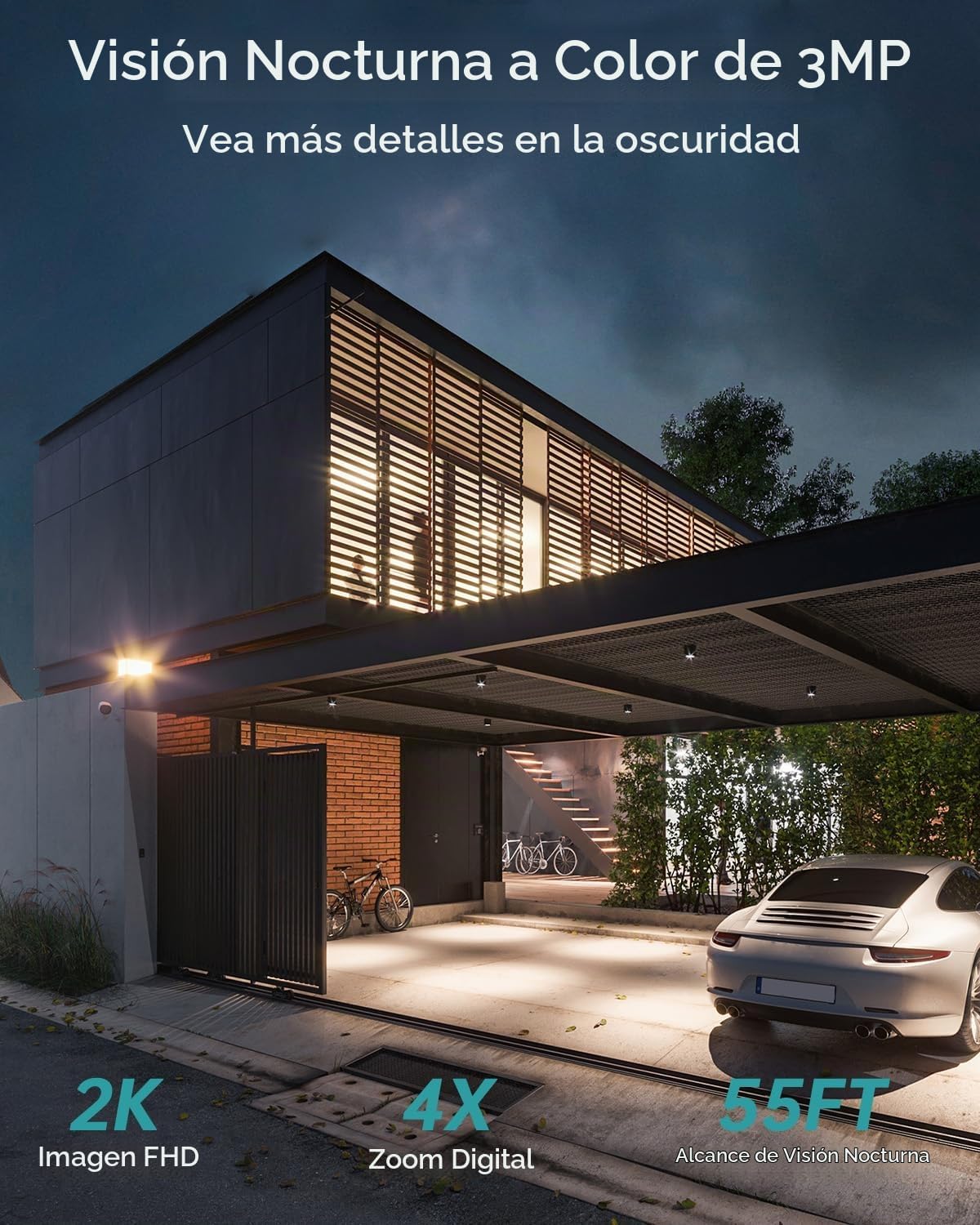 ZUMIMALL Cámaras de seguridad solares 2K inalámbricas para exterior...