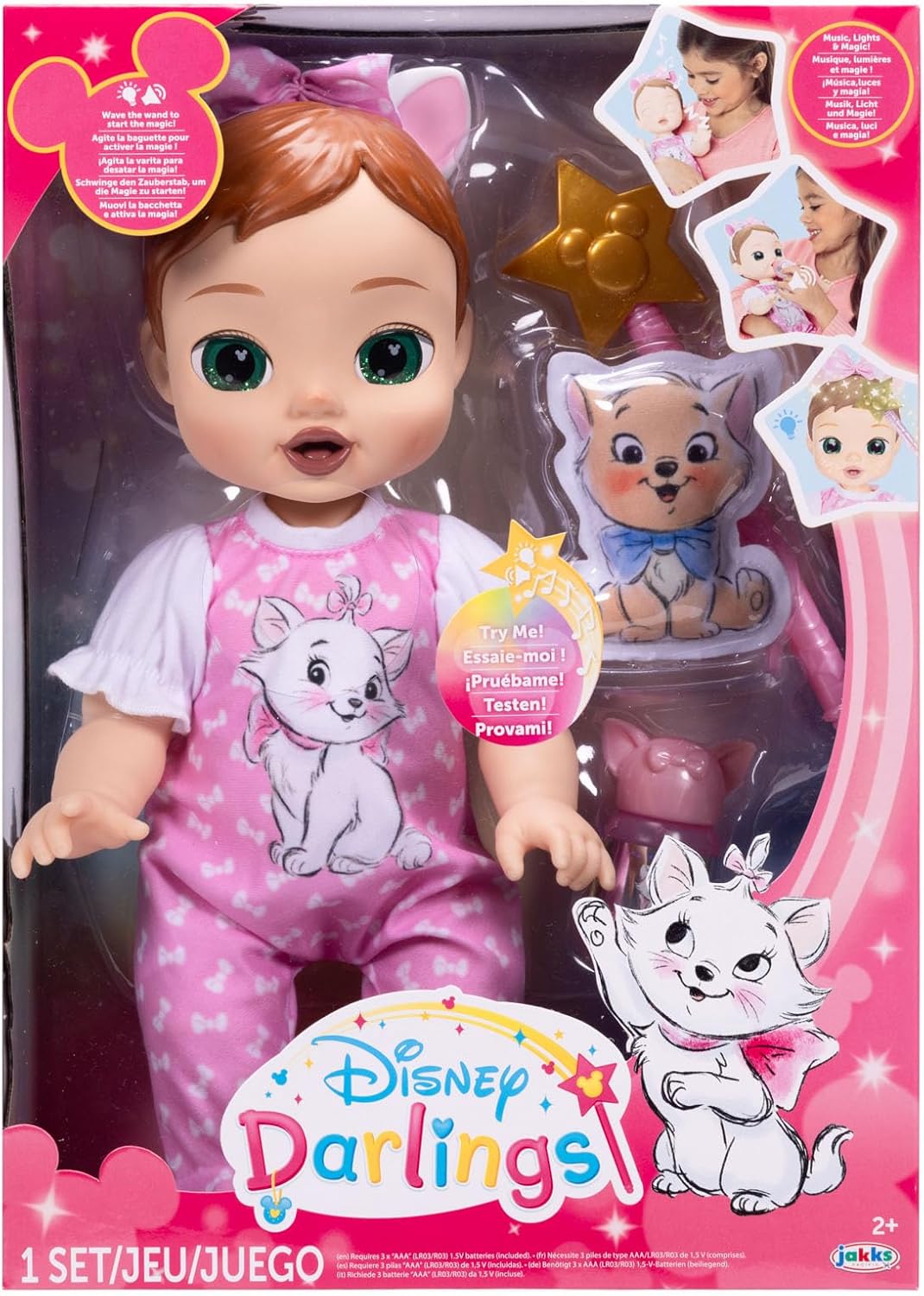 Disney Darlings - Muñeca interactiva de bebé de 13 pulgadas, luces...