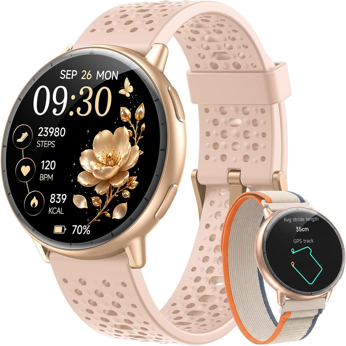 Reloj inteligente para mujer, GPS integrado, pantalla AMOLED ultra...
