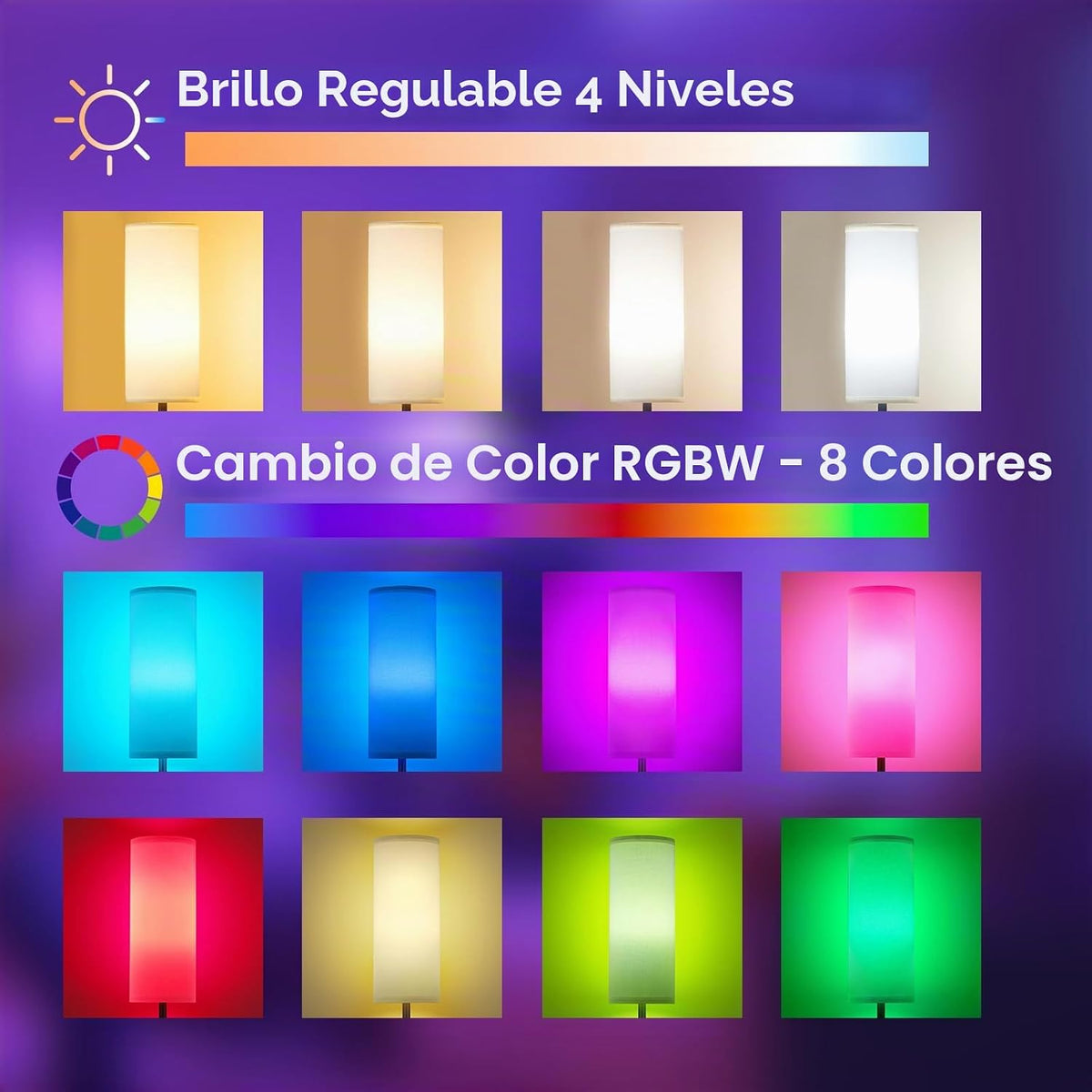 Ambimall - Lámpara de pie de 64'' para sala de estar con co...