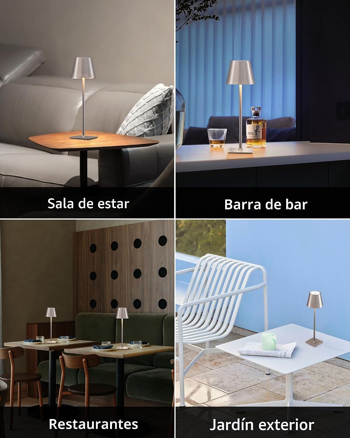 KDG Paquete de 2 Lámparas de Mesa Inalámbricas, Lámpara de Escritor...