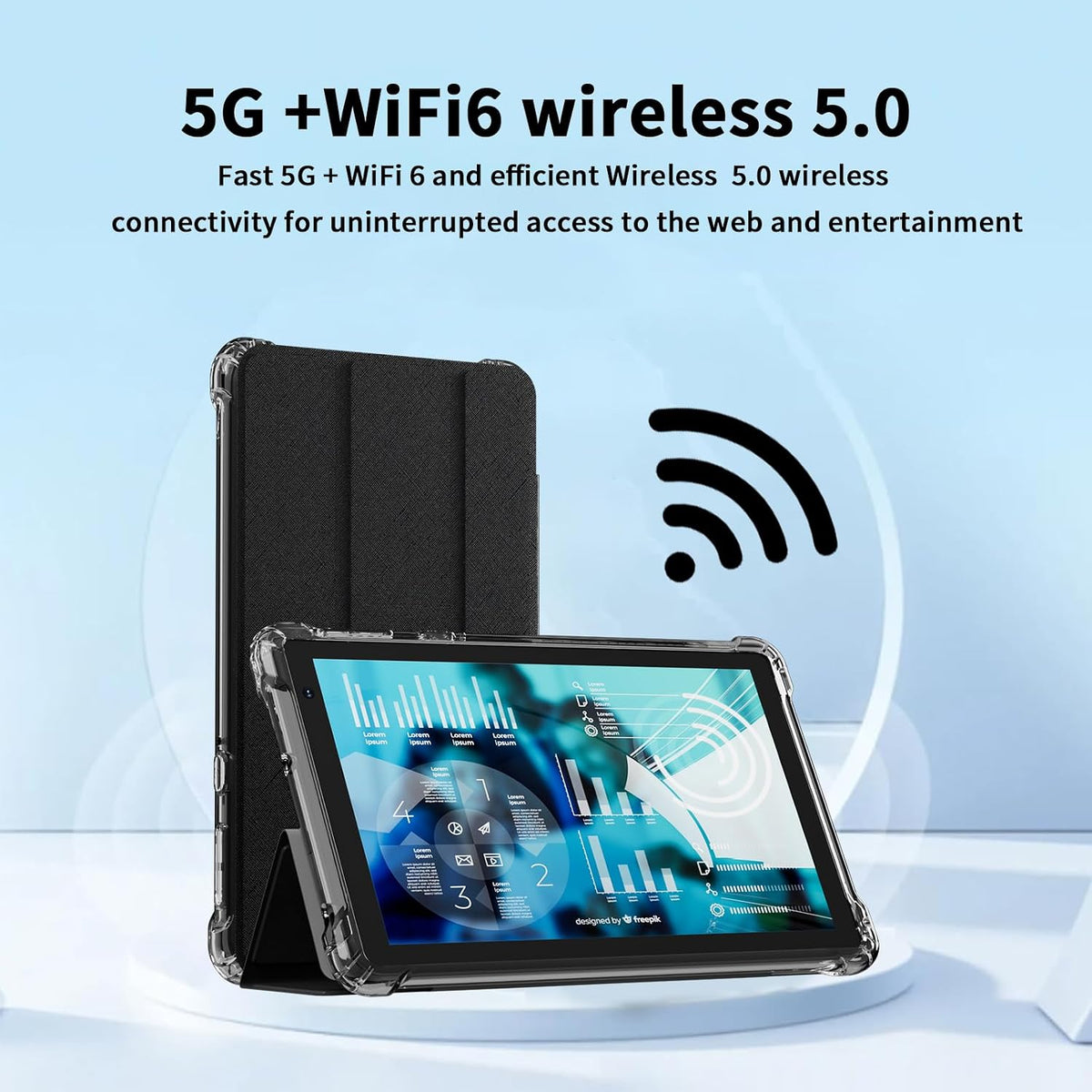 IWEGGO Tablet Android 14 con funda, 7 pulgadas 8 GB RAM+32 GB ROM\/...