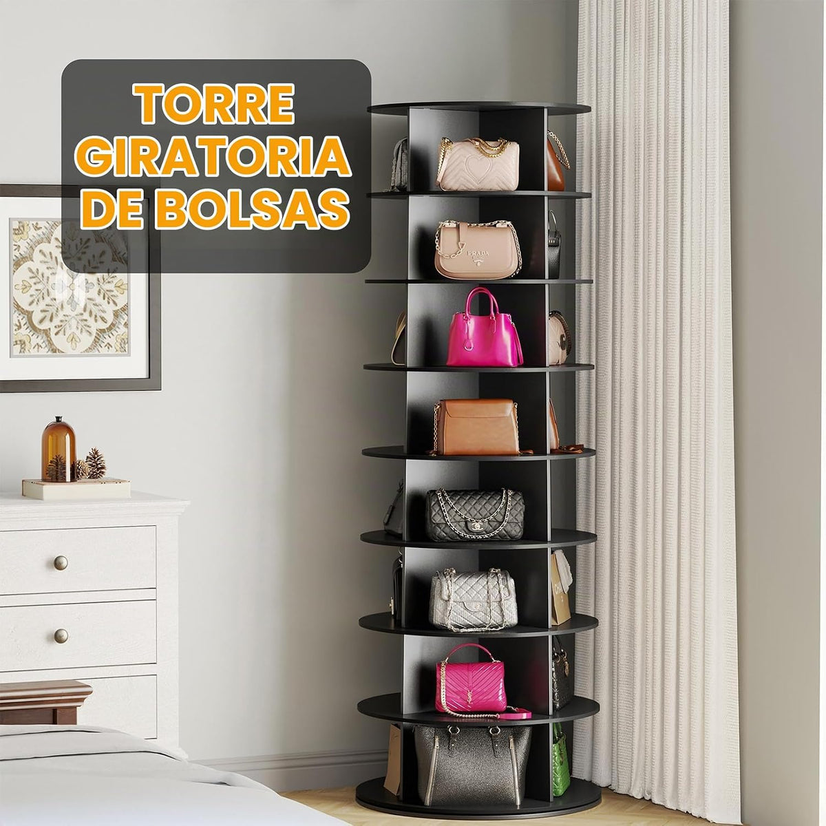 SpaceAid torre giratoria de 8 niveles para zapatos, exhibidor de za...