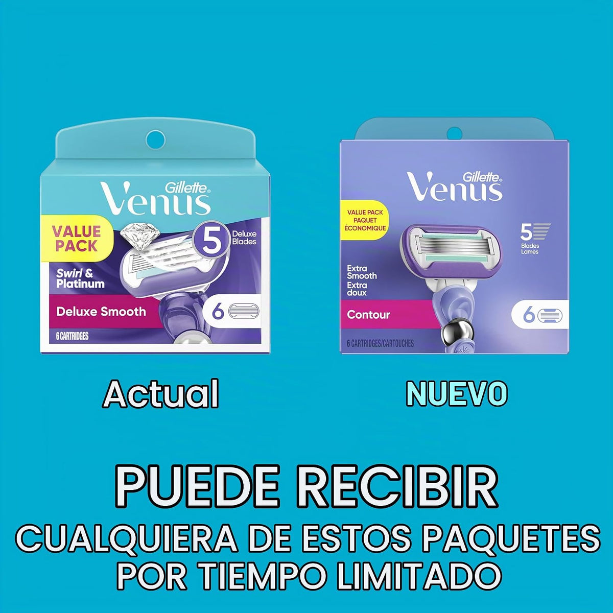 Gillette Venus Recambios de hoja de afeitar de lujo Smooth Swirl pa...