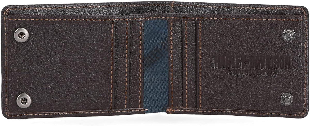 Harley-Davidson Billetera de cuero genuino con bloqueo RFID para ho...
