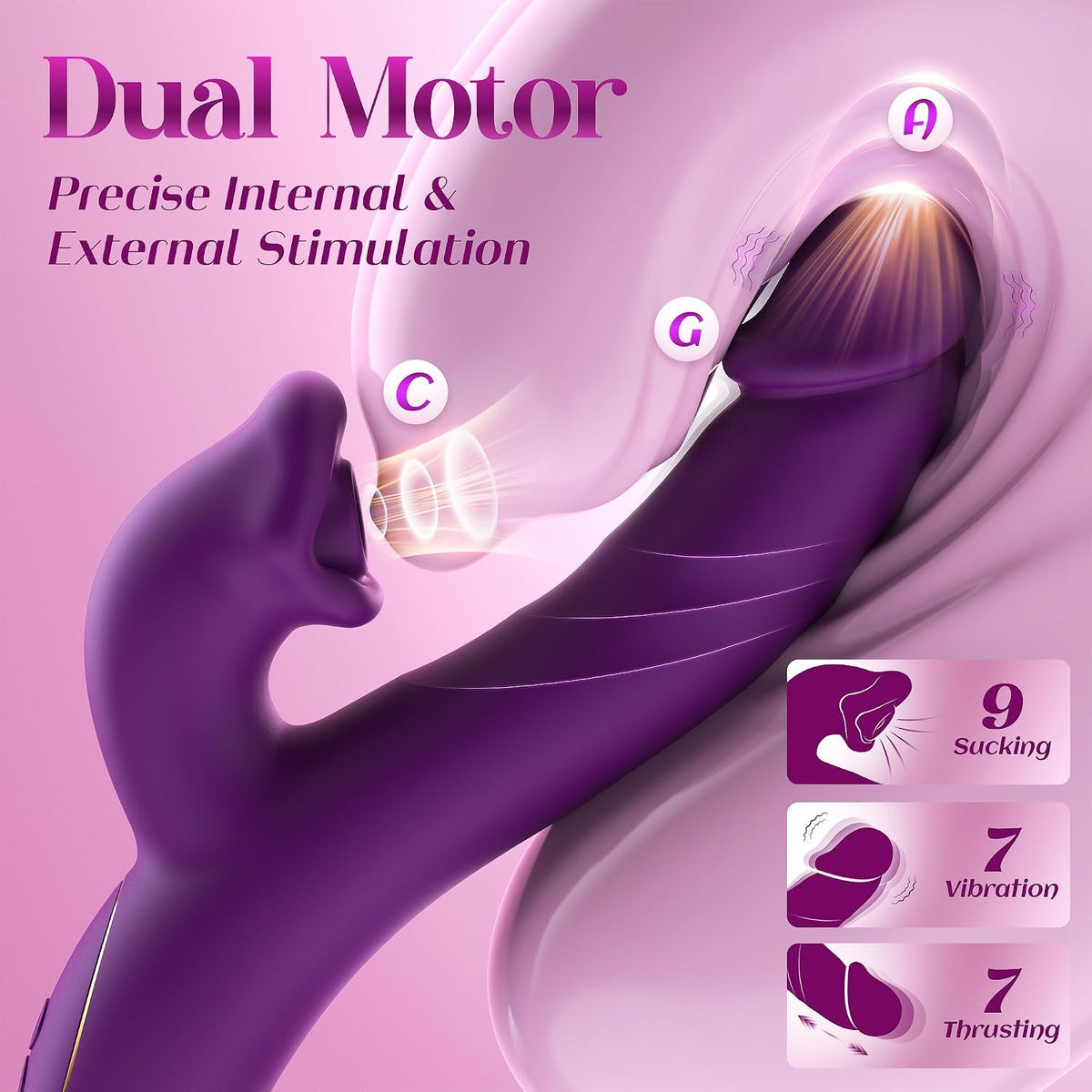 Toendi Chupando Vibrador Conejo Juguete Sexual, Pezón Clítoris Suck...