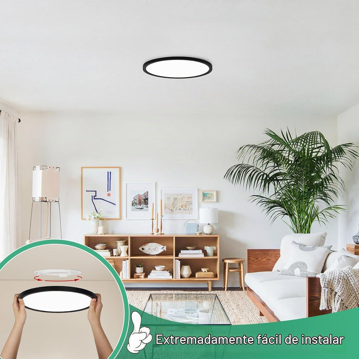 Brightever Lámpara de techo LED de 7 pulgadas, regulable, 1200LM |...
