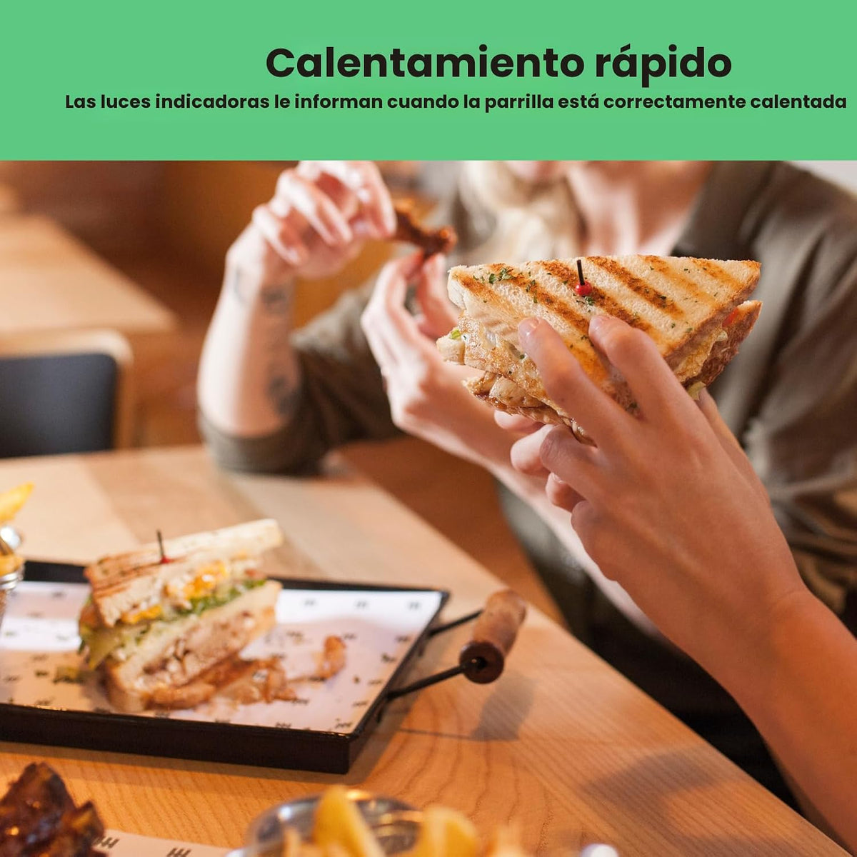 Chefman Panini RJ02-180 parrilla de presa y sandwichera gourmet con...